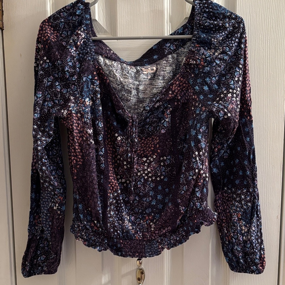 SO Women's Purple and Blue Blouse